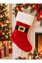 New Year's Santa Claus Stocking with Buckled Belt—Decorative Gift Boot for the Fireplace and Door—42 cm - 4