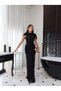 Waist-Fitted Maxi Tulle Dress with Cape - 2