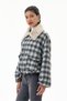 Women's Italian Plaid-Patterned Collar Fur-Trimmed Zipper Jacket, Sizes 38–44 - 3