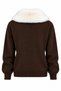 Brown Fur-Trimmed Cardigan - 2y261002 - 2