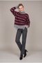 Women's Premium Striped Oversized Knit Sweater with Ripped Details