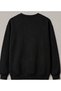 Freedom "Özgürlük" Printed Crew-Neck Black Sweatshirt with Brushed Inside Shard Details - 2
