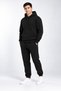 Men's Black 3-Ply Sweatsuit Set with Hood, Made of Super Soft Puff Fabric