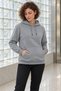 Women's Gray Hooded Sweatshirt with Kangaroo Pocket, Made from Super Soft, Fluffy 3-Ply Fabric - 7