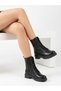 Women's Black Zipper-Front Non-Slip Sole Heat-Retaining Combat Boots - 4