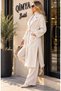 ROBIN Women's Long Cashmere Melton Coat with Pockets, Belt, and Snap Closure - 2