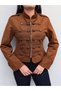 Suede Jacket with Decorative Buttons and a Stand-Up Collar - 3