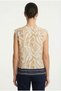 Women's Slogan-Printed Sleeveless Blouse with Sleeve Detail - 3