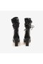 Hawen Angels Women's Genuine Leather Patent Leather Ruched Pointed Toe 7cm Heeled Boots 27745 - 4