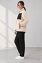 Women's Ecru Lambswool Welsoft Fleece Jacket with Full Zipper and 3 Zippered Pockets - 5