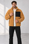 Men's Terracotta Color Lamb Welsoft Fleece Polar Jacket with Full Zipper and 3 Zippered Pockets - 2