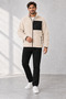 Men's Ecru Lambswool Welsoft Fleece Jacket with Full Zipper and 3 Zippered Pockets - 6