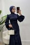 Nadide Evening Gown, Navy Blue - 2