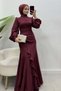 Nadide Evening Gown in Burgundy