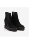 Hawen Angels Women's Rubber Sole Genuine Suede Leather 12cm Wedge Heel Boots 6300 - 3