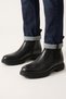 Genuine Leather Black Zip-Up Men's Winter Boots LUASS30AL0089