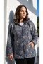BLACK LEOPARD PATTERN HOODED FLEECE JACKET