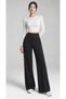 Women's High-Waisted, Wide-Leg Pants with Wide Waistband, Long Style - 5