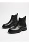 Genuine Leather Black Zip-Up Men's Winter Boots LUASS30AL0089 - 3