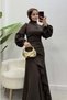 Nadide Evening Gown, Brown - 2