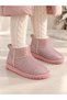 Pink glittery girls' woolen booties - 2