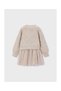 Knitted Dress for Girls with a Bow - 3
