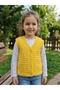 100% Cotton, High-Quality Yarn, Chain Stitch Pattern, Hand-Knitted Vest, Ages 4–5, One Size, Yellow - 2