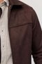 Men's Suede Jacket with a Zipper - 7