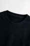 Black Oversized Blouse with a Crew Neck and Padded Shoulders - 3