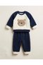 2-Piece Unisex Baby Set with Bear Embroidery, Welsoft Fleece Cotton Baby Set, Sizes 6-9, 9-12, 12-18, 18-24 Months, Top and Bottom Set, 2-Piece Girl/Boy Baby Set, Welsoft Fleece Winter Baby Set