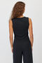 Women's Sleeveless Blouse with Corded Fabric and Two-Way Zipper - 6
