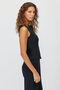 Women's Sleeveless Blouse with Corded Fabric and Two-Way Zipper - 4
