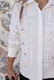 White Shirt with a Dropped Front and Embroidered Design - 3