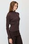 Women's Corded Fabric Cardigan with a Zipper - 3