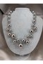 SHINY METAL BEADED MULTIPLE-DANGLE EYE-CATCHING MODERN DESIGN WOMEN'S NECKLACE