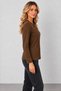 Women's Crew Neck Long-Sleeve Viscose Blouse with Ribbed Collar Detail on the Front: Everyday Chic, Timeless Elegance—Fall and Winter Styles - 4