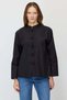 Women's Notched Collar Poplin Shirt with Chinese-Style Buttons - 2