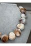 STUNNING MODERN DESIGN WOMEN'S NECKLACE WITH LARGE OVAL BEADS, MARBLE PATTERN, AND AN ASYMMETRICAL SHAPE - 2