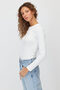 Women's Corded Fabric Corset-Style Long-Sleeved Blouse - 4