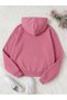 Unisex dark pink unprinted hooded sweatshirt - 2