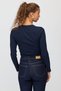 Women's Corded Fabric Corset-Style Long-Sleeved Blouse - 6