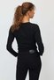 Women's Corded Fabric Corset-Style Long-Sleeved Blouse - 5
