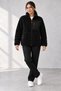 Women's Black Kuzu Welsoft Fleece Jacket with Full-Length Zipper and 3 Zippered Pockets - 3