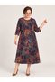 Elegant Women's Ethnic Patterned Viscose, Non-Clingy, Wrinkle-Resistant, Stretchy, Truvakar-Sleeve Plus-Size Dress - 2
