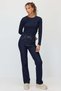 Women's Corded Fabric Corset-Style Long-Sleeved Blouse - 8