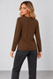 Women's Crew Neck Long-Sleeve Viscose Blouse with Ribbed Collar Detail on the Front: Everyday Chic, Timeless Elegance—Fall and Winter Styles - 3