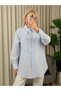 Stone Embellished Shirt with Tie 25S8608 Blue - 3