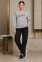 Crew-Neck Brushed Inside Chardonnay Sweatshirt Set—Seasonal 3-Piece Set with Panda Print for Women/Girls