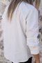 White Shirt with a Dropped Front and Embroidered Design - 4