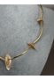 MODERN, STYLISH WOMEN'S NECKLACE WITH A CURVED METAL DESIGN FEATURING ASYMMETRICAL BEADS - 2